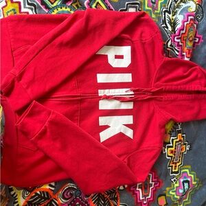 Red PINK Zip Up Hoodie